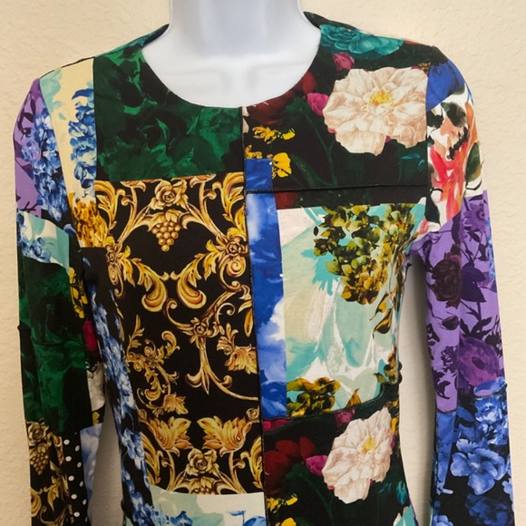 Alice + Olivia Delora Mixed Print Knit Dress - Size 4 - Picture 4 of 9